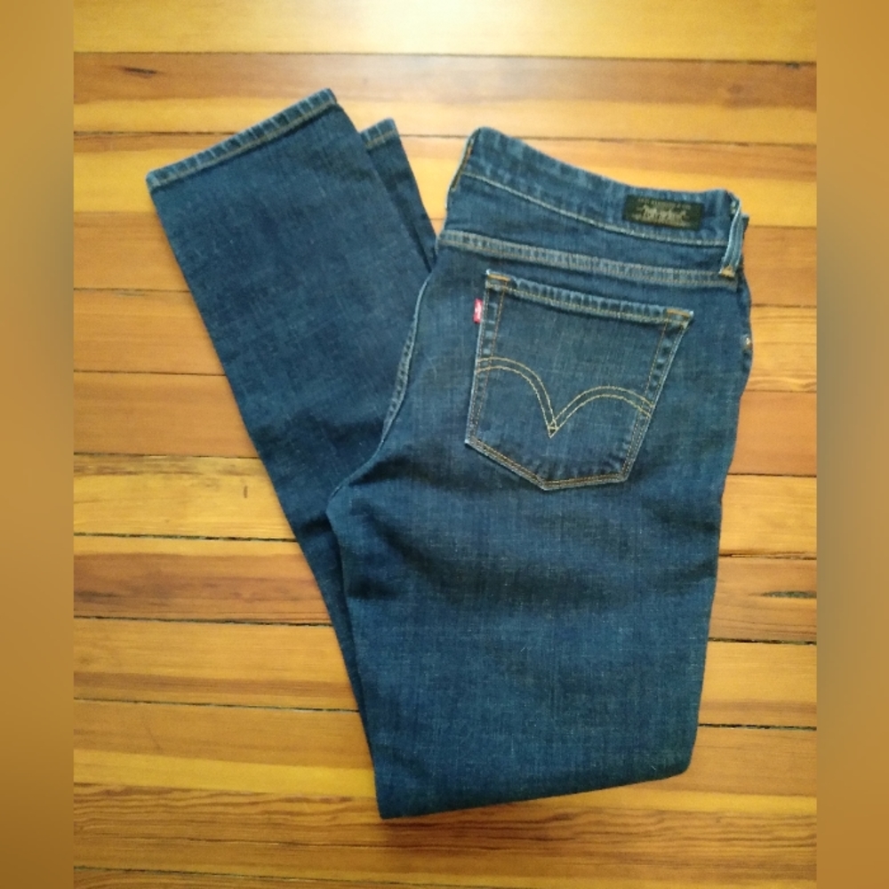 Levi's 545 skinny jean floral design piping interior - 12
